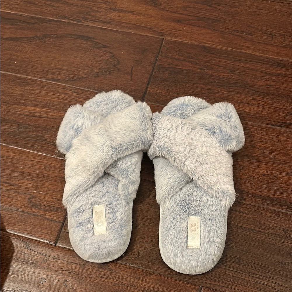Cozy Blue Fuzzy Slippers for Women